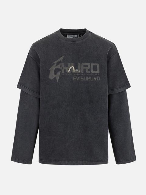 Heavy Washed Regular Fit 2-in-1 Long-Sleeve T-Shirt