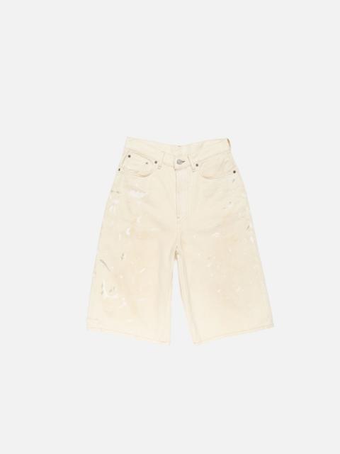 Distressed denim shorts - White