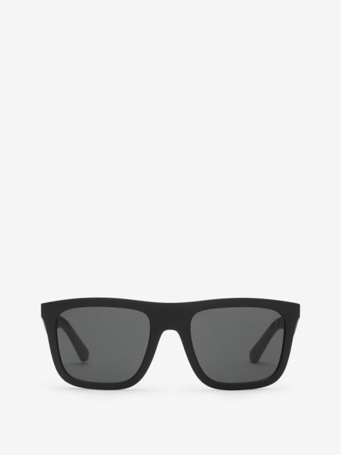 Embossed Check Square Sunglasses
