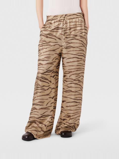 Tiger Print High-Rise Wide-Leg Pants