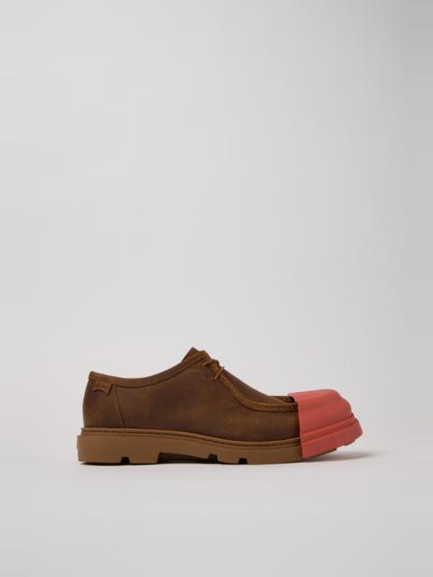 Brown Regenerative Leather Shoes for Men.