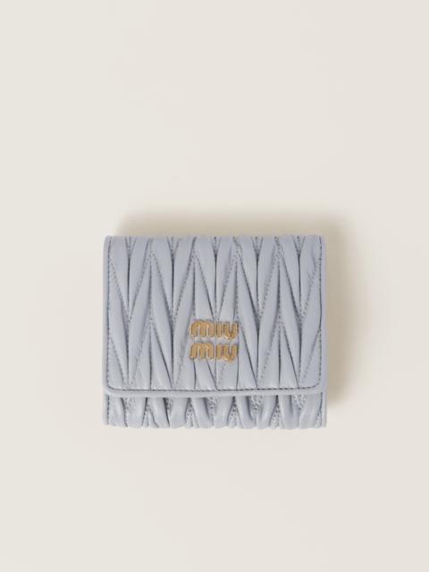 Small matelassé nappa leather wallet