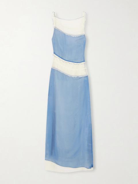 Aurelia Paneled Chiffon Midi Dress