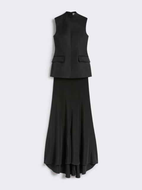 Long bi-material dress - KLEPSYDRA CAPSULE - BLACK
