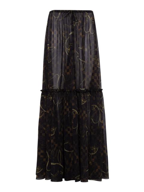 Arabella Printed Chiffon Maxi Skirt multi