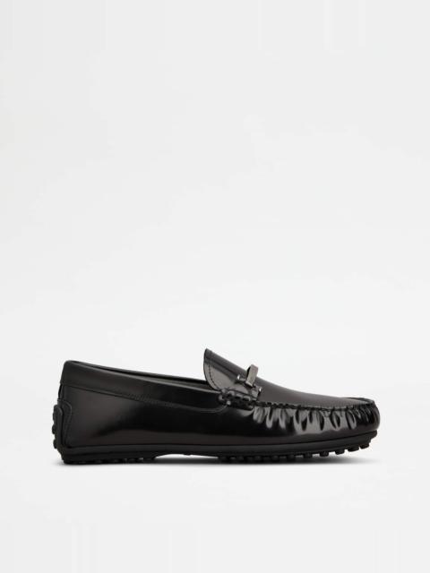CITY GOMMINO DRIVING SHOES IN LEATHER - BLACK