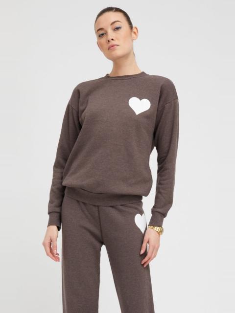 HEATHER BROWN HEART SWEATSHIRT