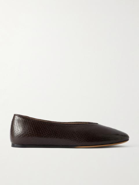 Regency Snake-effect Leather Ballet Flats