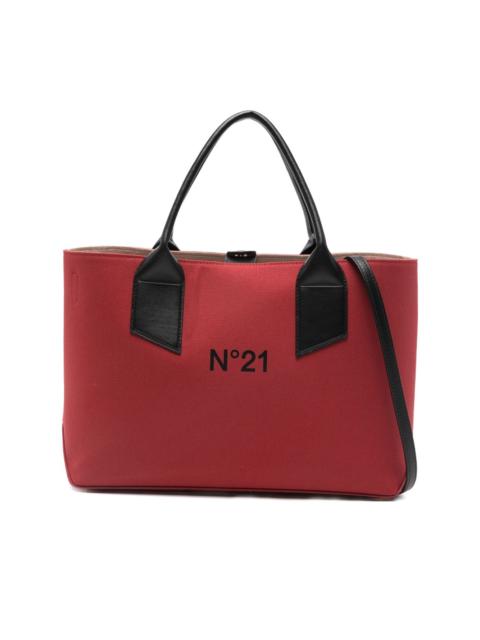 logo-print top-handles tote bag