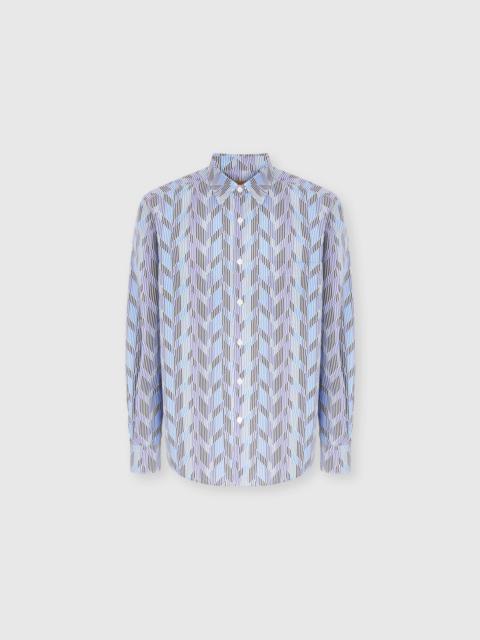 Poplin Cotton Shirt with Zigzag Pattern