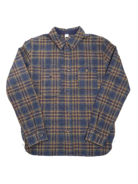 Cotton Tweed Check Double Pocket Shirt Navy
