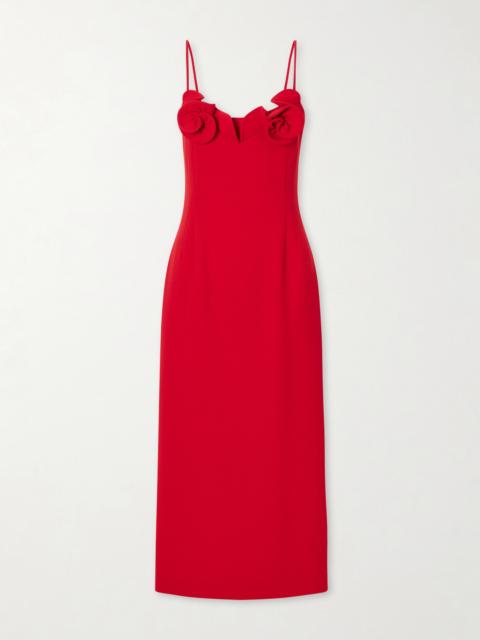 Embellished Wool-blend Crepe Midi Dress