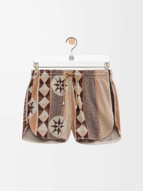Shorts in terry cotton jacquard