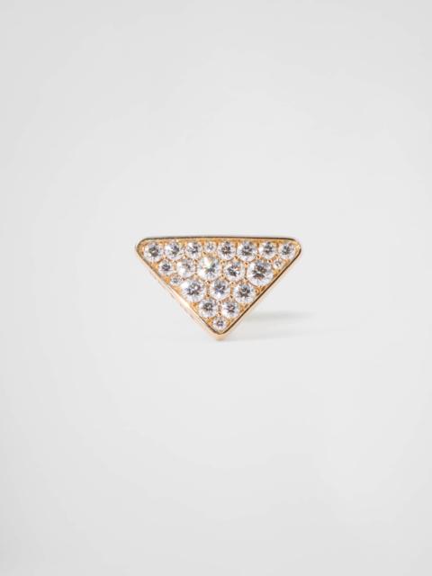 Eternal Gold single earring in yellow gold with diamonds