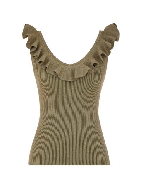 WYLIE FRILL V-NECK TOP