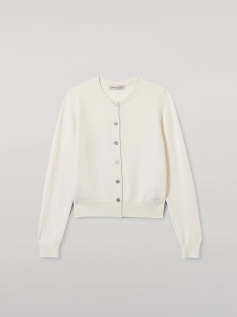 Iris White Classic Cashmere Cardigan