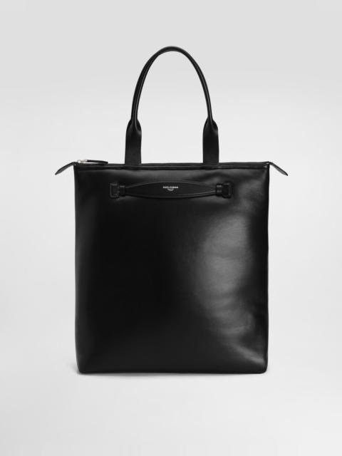 Calfskin nappa leather shopper