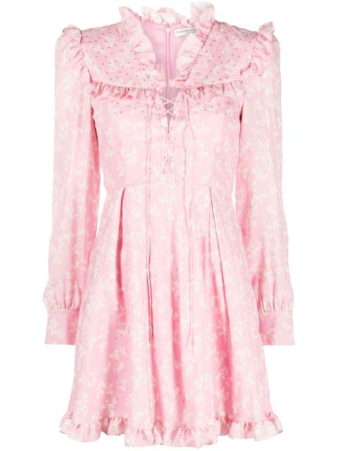 floral-print ruffled minidress