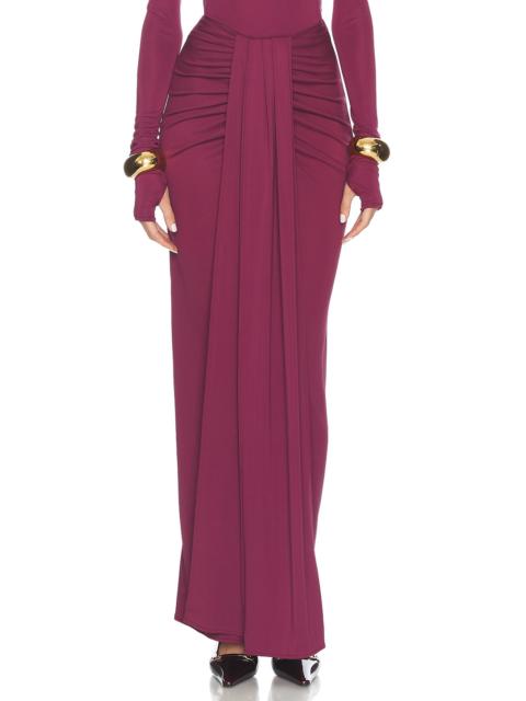 Matte Jersey Long Wrap Skirt