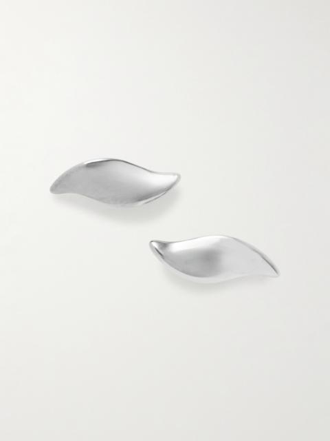 Leaf Silver-tone Clip Earrings