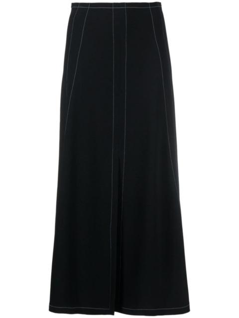 front-slit midi skirt
