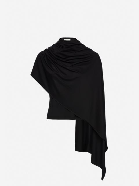 Fitted t-shirt with scarf in black