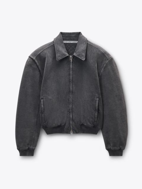 Grey Organic Terry Moto Jacket