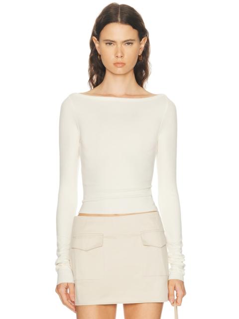 Long Sleeve Boatneck Top