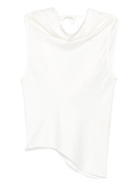 asymmetric cown neck top