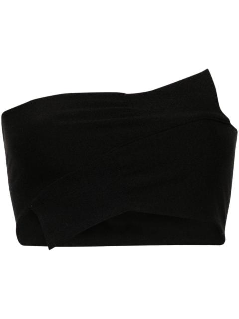wrapped-sleeves jersey bandeau top