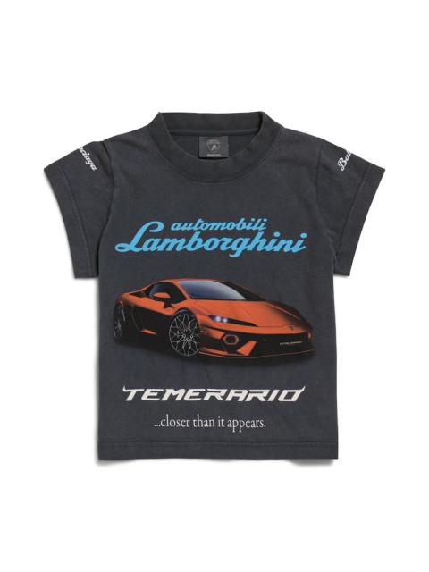 Women's Balenciaga I Automobili Lamborghini Shrunk T-shirt in Black Faded