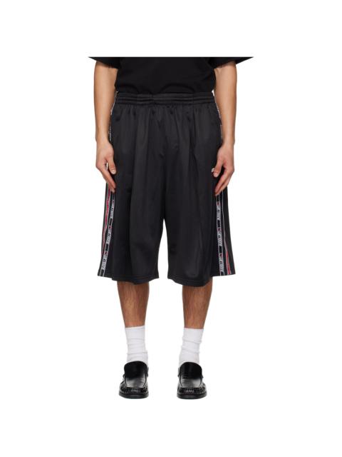 Black 1506 Logo Tape Bermuda Track Shorts