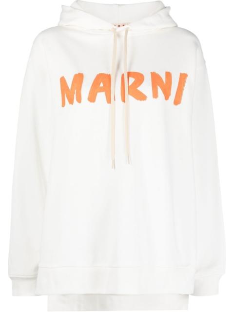 logo-print cotton hoodie