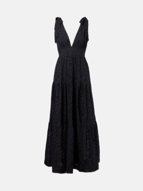 Perla embroidered cotton maxi dress