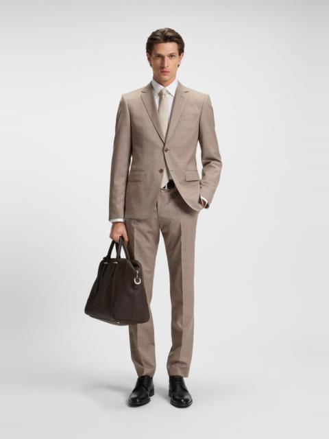 SLIM-FIT THREE-PIECE SUIT IN MICRO-PATTERNED WOOL
