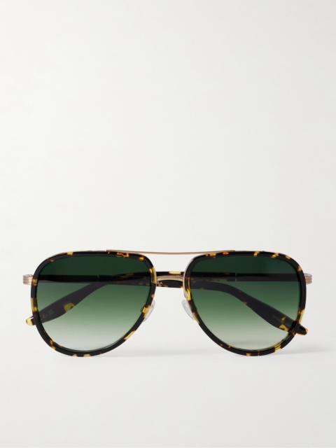 Cani Aviator-style Tortoiseshell Acetate And Titanium Sunglasses