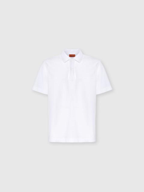 Tonal zigzag cotton jersey polo shirt