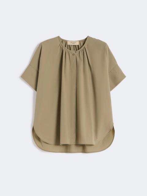 Cotton poplin crew-neck shirt - OLIVE GREEN
