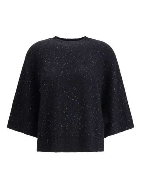 sequin-embellishment ribbed sweater