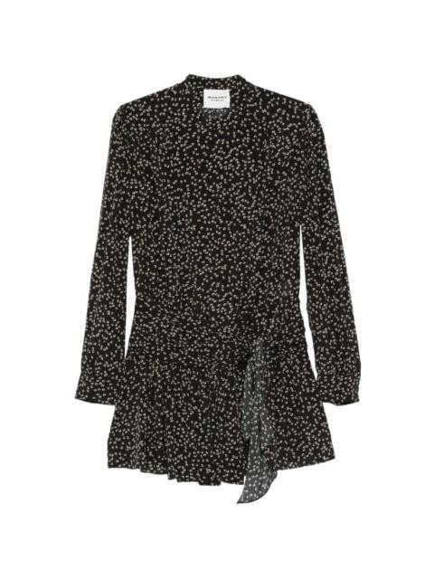 floral print ruched dress