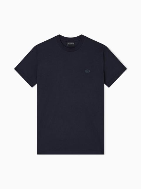Supima jersey T-shirt with micro logo patch