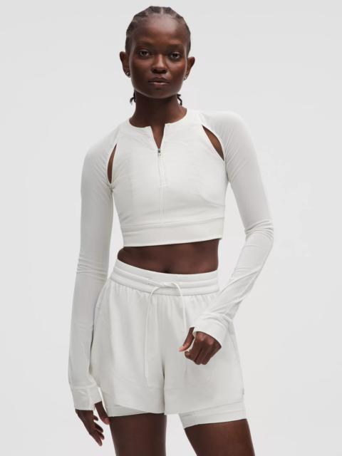 Mesh Cropped Long-Sleeve Shirt *SLNSH Collection