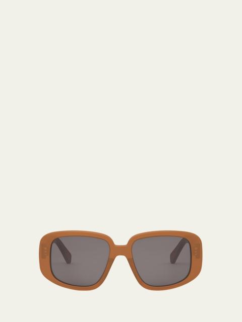 Bold 3 Dots Acetate Shield Sunglasses