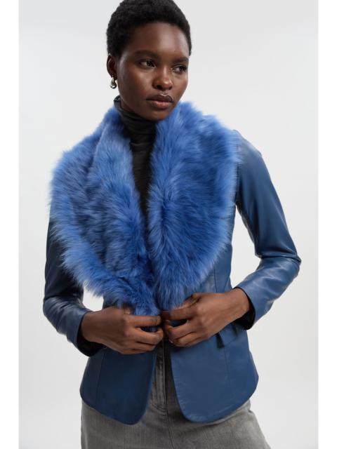 Leather And Shearling Collar Blazer