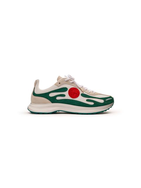 Women's White & Green Stade Sneaker | Casablanca Paris