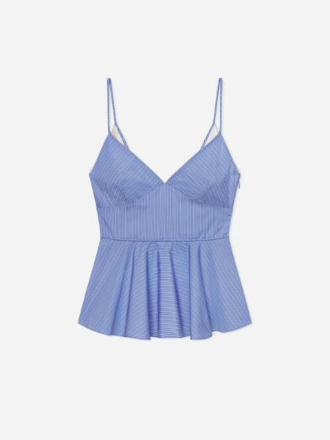 Peplum Camisole in Striped Poplin