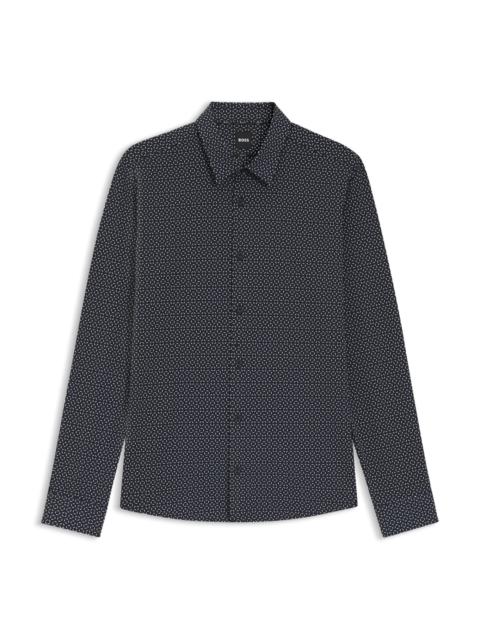 PRINTED SLIM-FIT SHIRT IN ITALIAN PERFORMANCE-STRETCH JERSEY