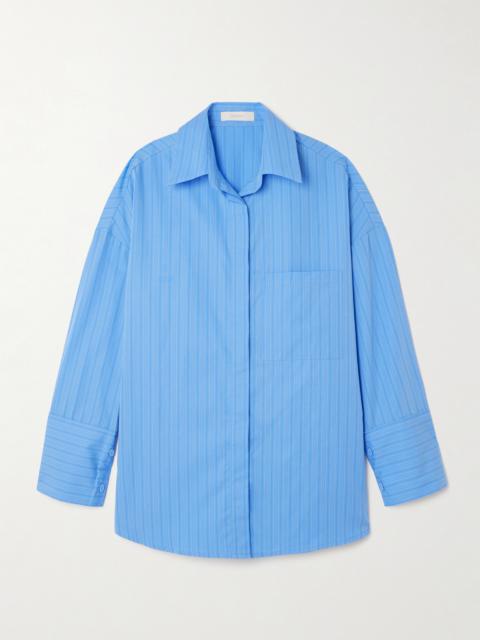 Clemente Oversized Pinstriped Organic Cotton-poplin Shirt