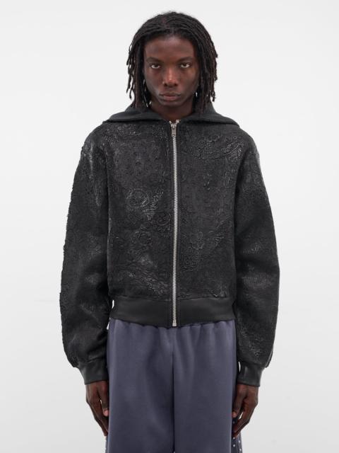 Black Smog Floral Zip Hoodie