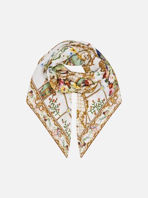 LARGE CRYSTALLED SILK SQUARE SCARF